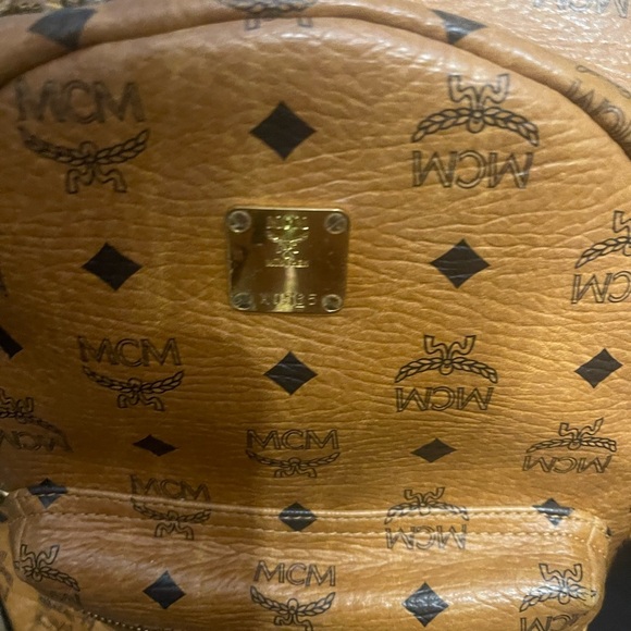 MCM Cognac Logo Backpack - Picture 2 of 8